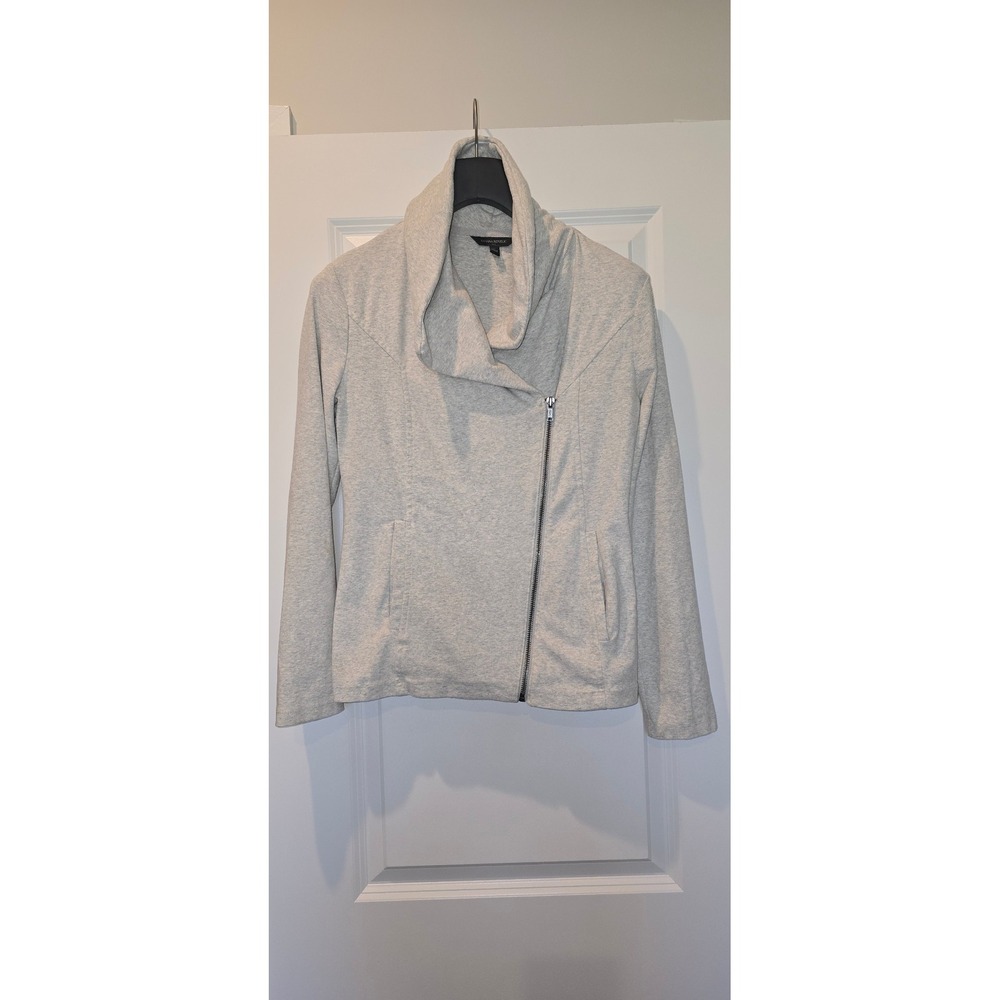 Banana Republic Womens Gray Asymmetrical Zip Cowl Neck Moto‎ Jacket Small - Picture 5 of 7